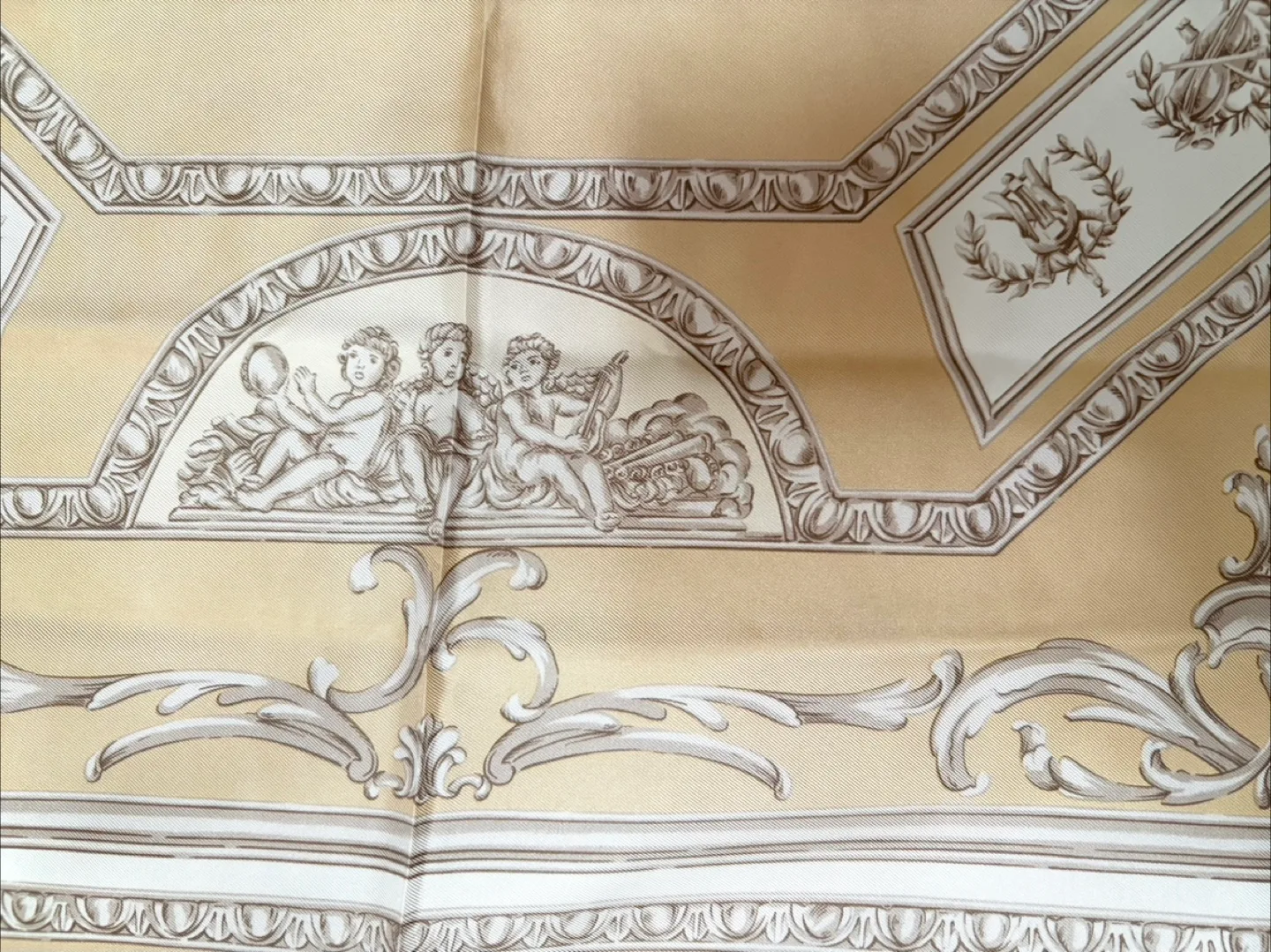 100% Silk Scarf with Angelic Design image indicator(3)