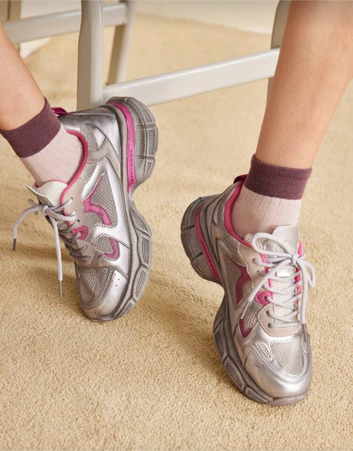 Sneakers Silver/Pink,