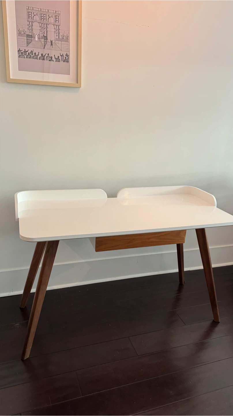White & Wood Desk - Some Wear