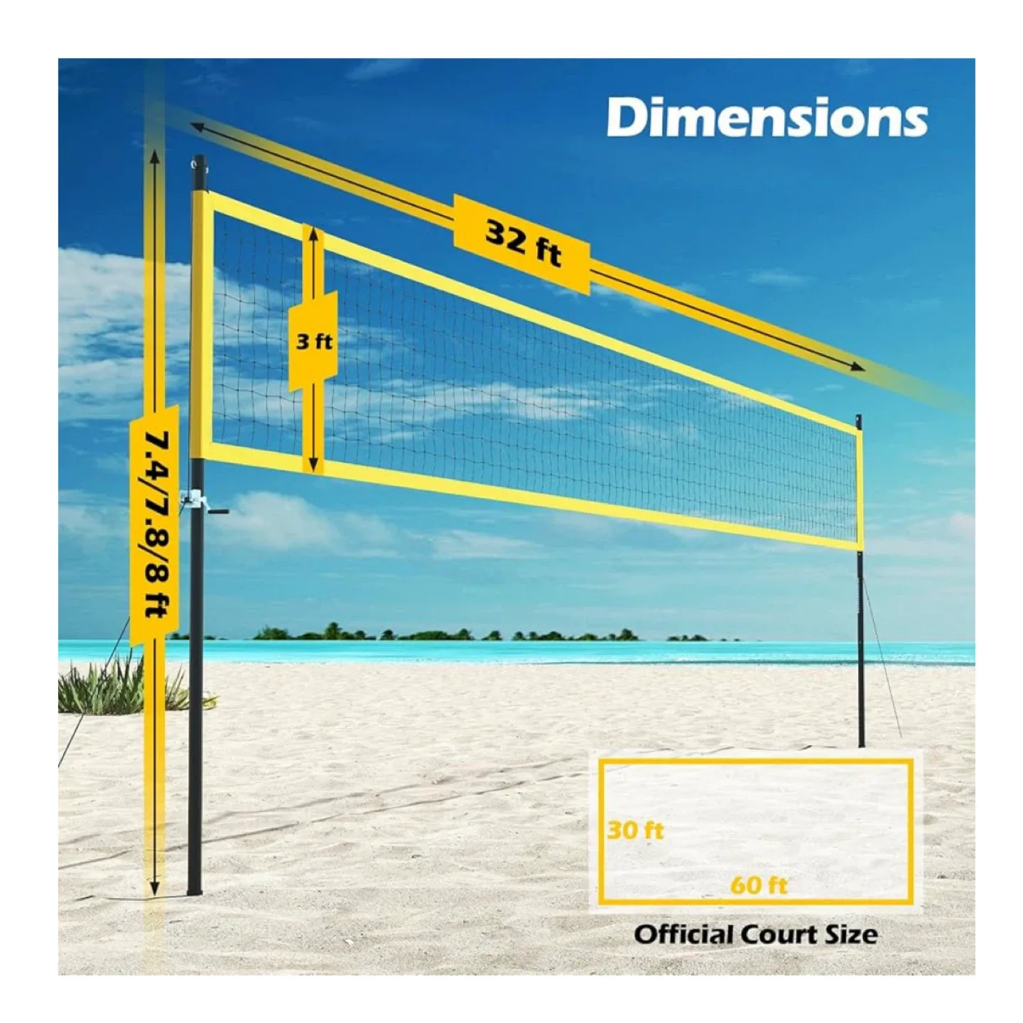 Complete Volleyball Game Set w/ Net, Ball & Accessories image indicator(4)