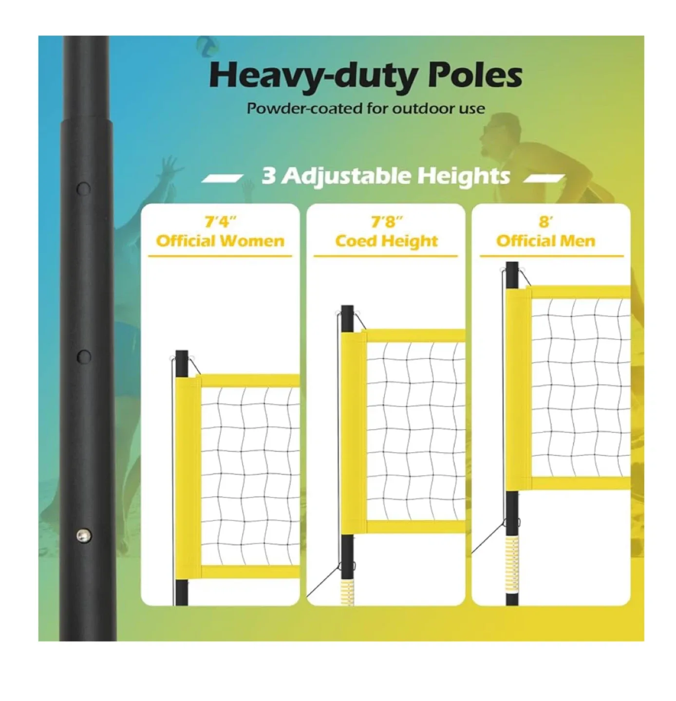 Complete Volleyball Game Set w/ Net, Ball & Accessories image indicator(3)