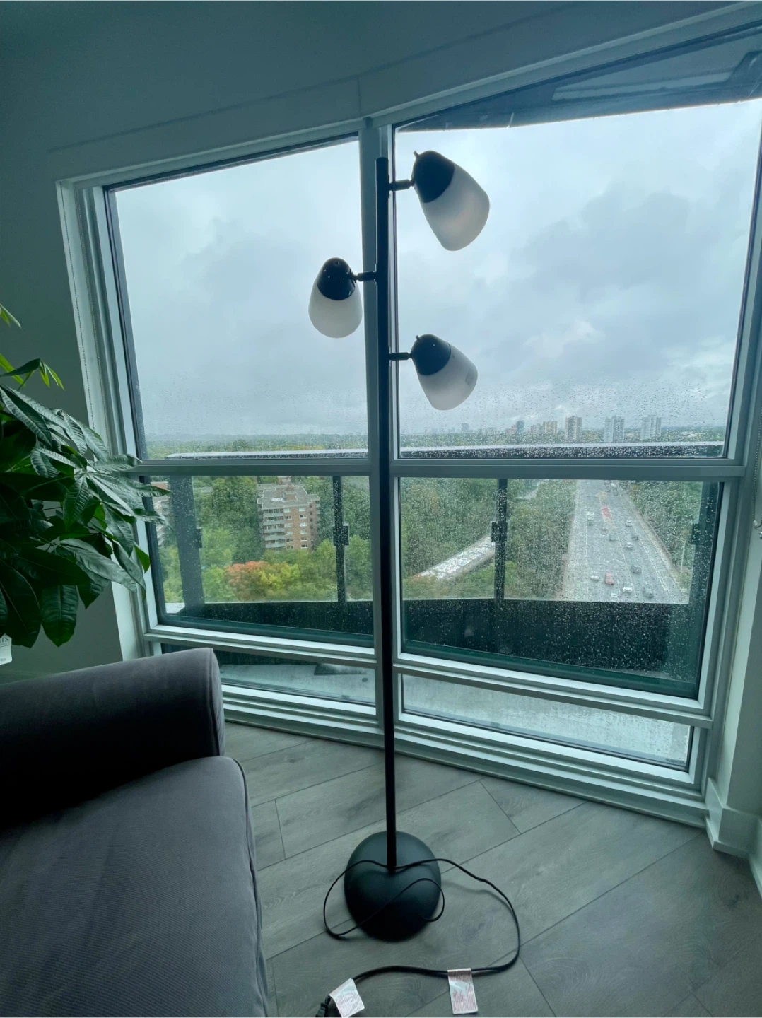 Black Floor Lamp with 3 Lights