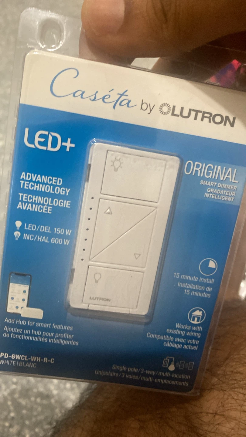New Lutron Caseta Smart Dimmer Switch PD-6WCL-WH-R-C