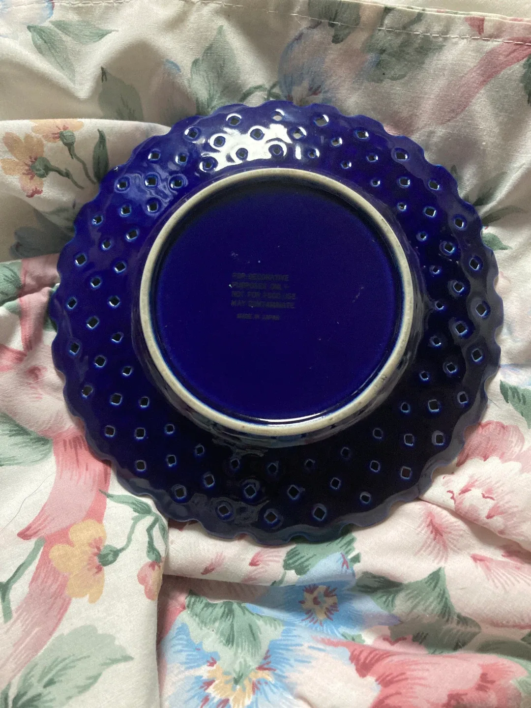 Vintage Decorative Plate - Blue with Floral Design image indicator(3)