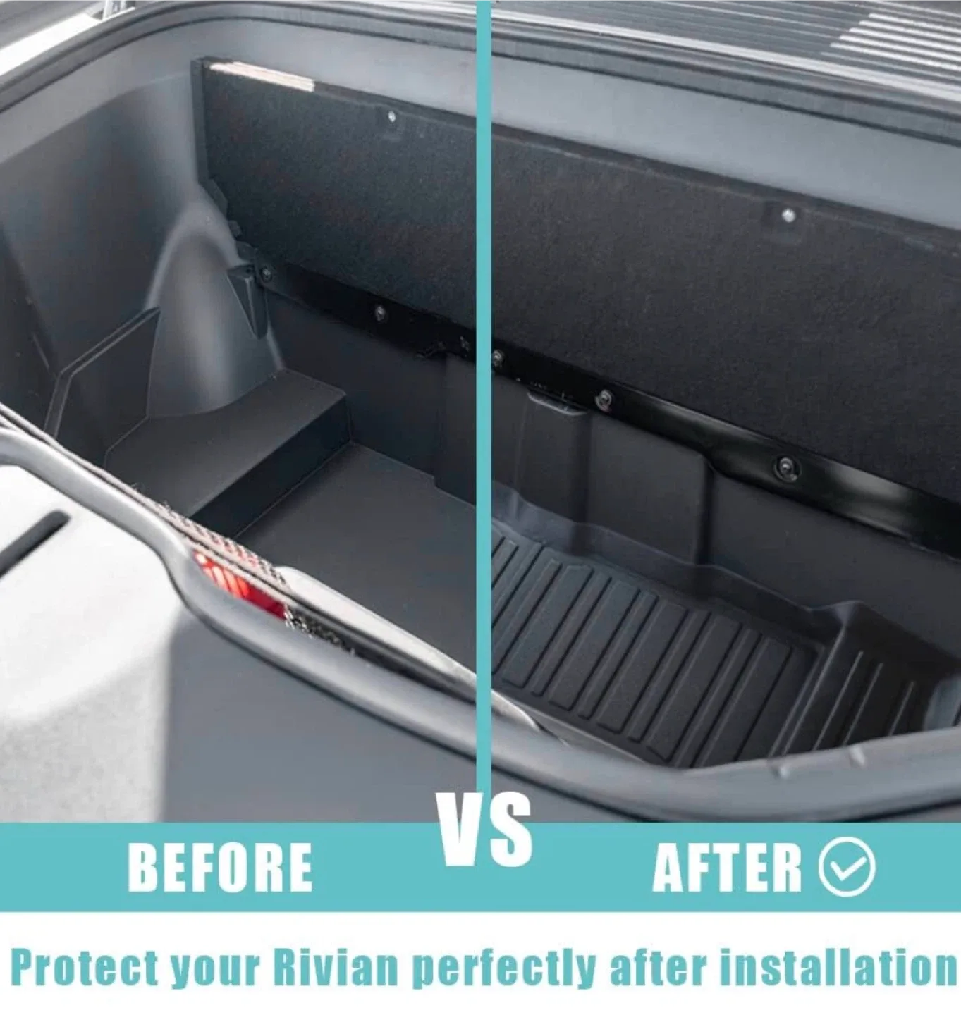 2022-2024 Rivian R1T R1S Front Trunk Mat (Upper + Lower Layer) image indicator(8)