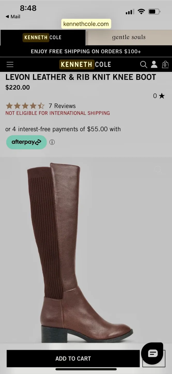 Brand New-Kenneth Cole Brown Size 8M Women’s Knee High Boots image indicator(2)