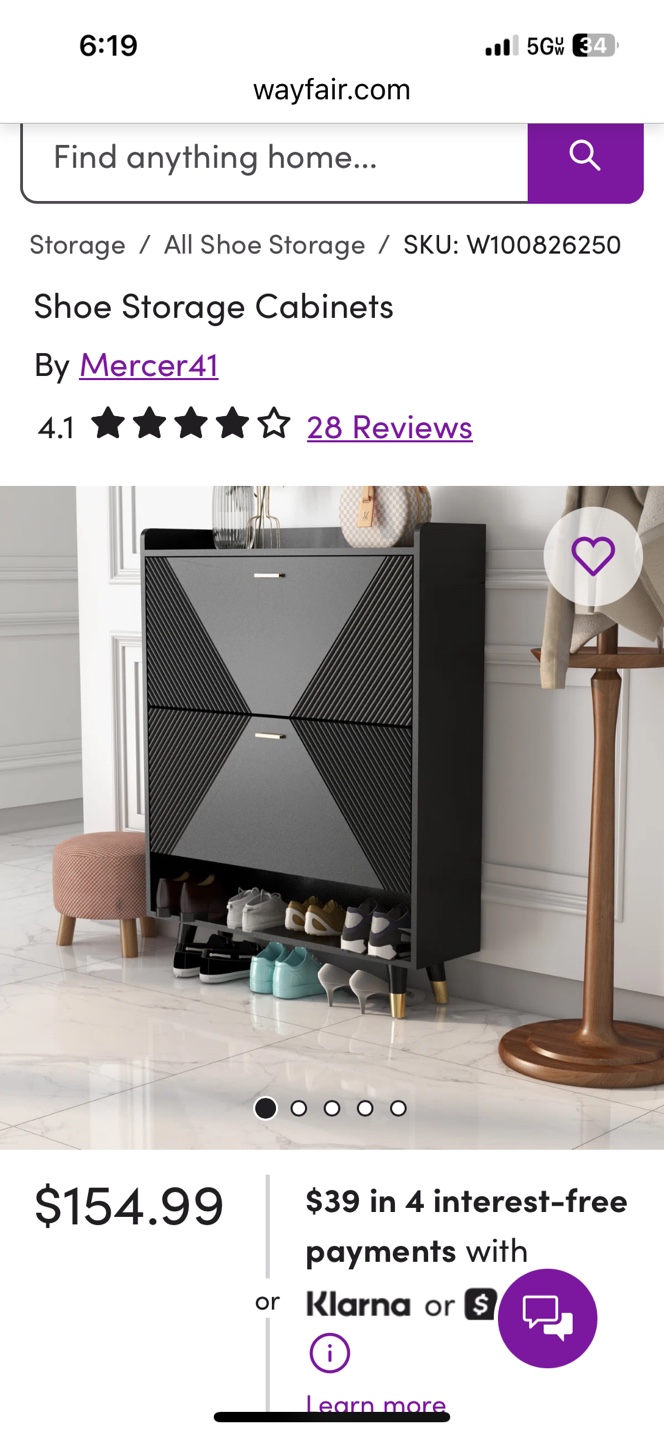 Mercer41 Shoe Storage Cabinet