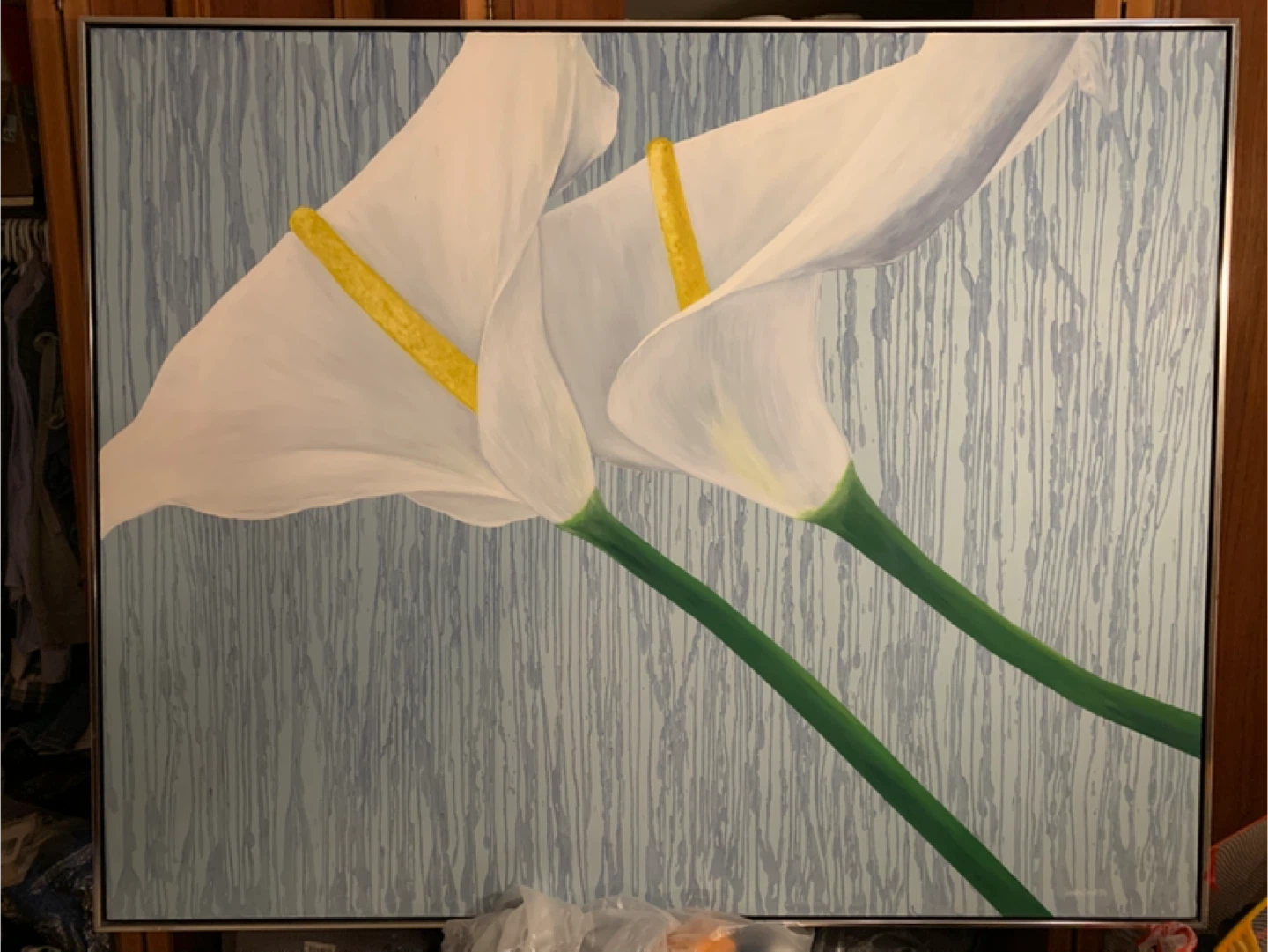 Oil on canvas water Lilly painting