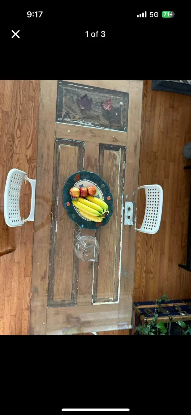 Upcycled Door Dining Table with Chairs thumbnail
