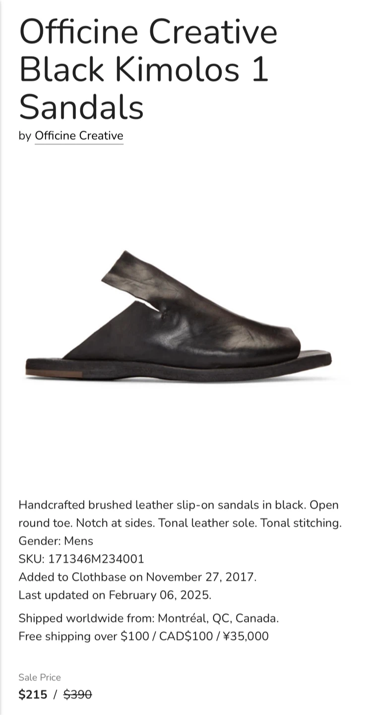 Officine Creative Black Kimolos Sandals