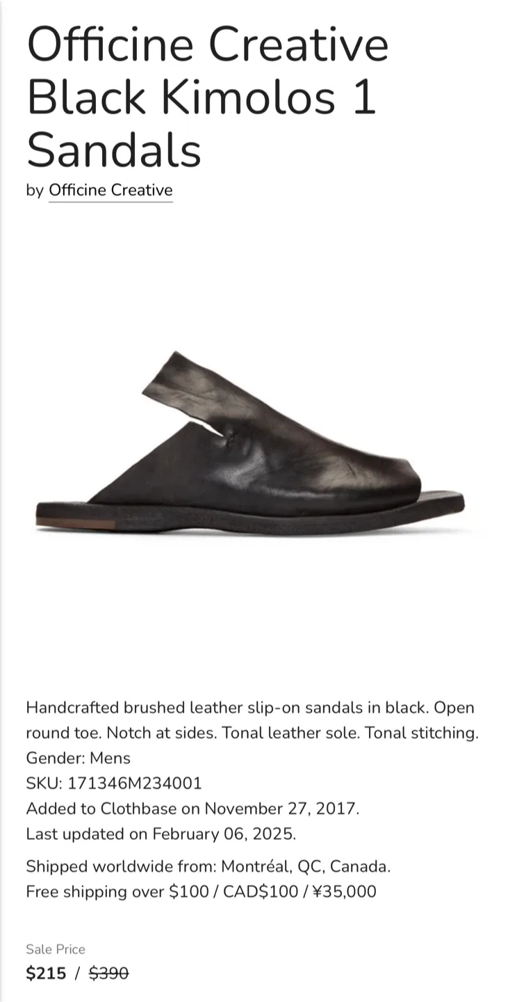 Officine Creative Black Kimolos Sandals thumbnail