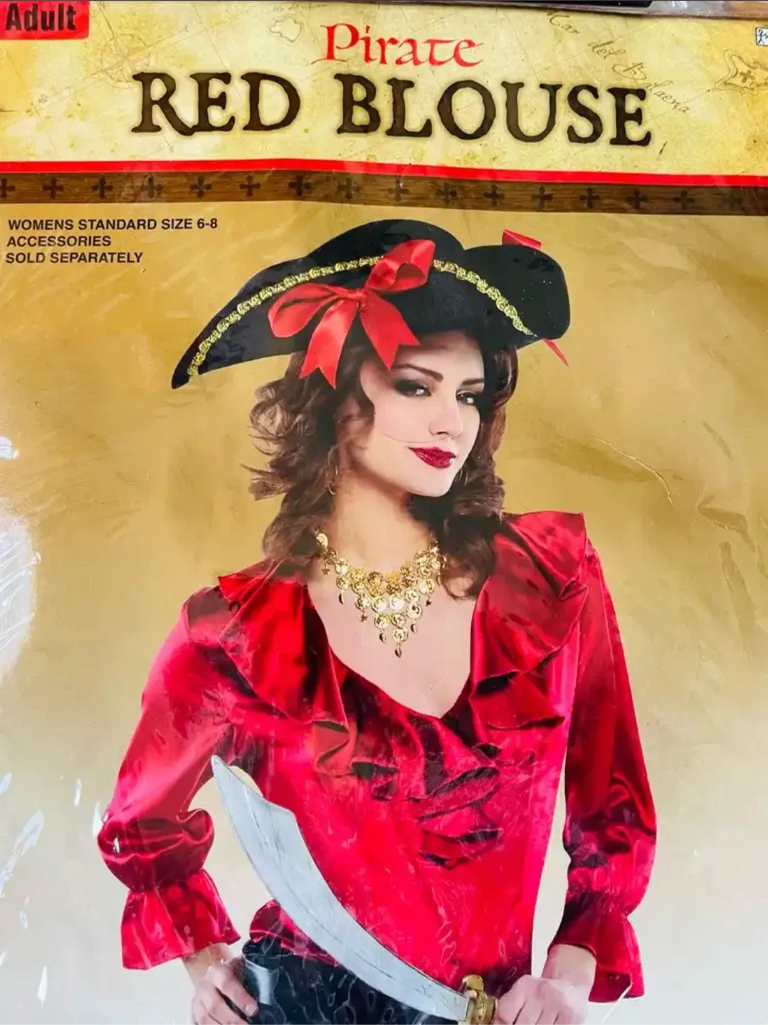 Pirate Red Blouse - Women's Size 6-8 thumbnail