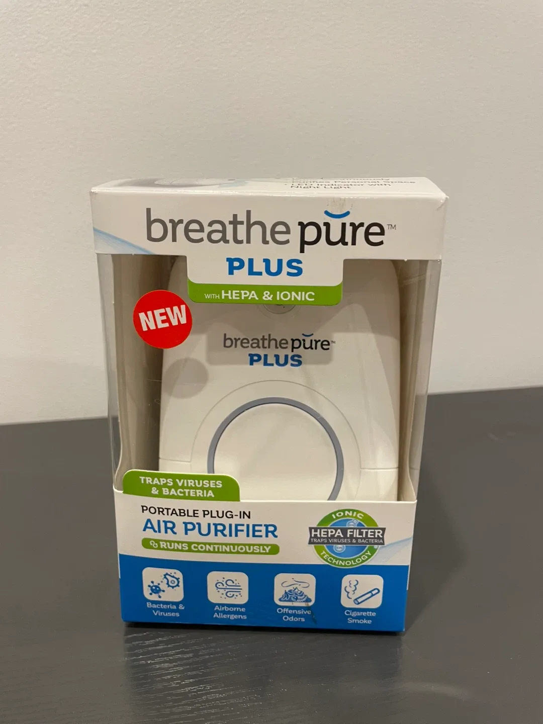 Breathe Pure Plus Portable Plug-In Air Purifier - New in Box thumbnail