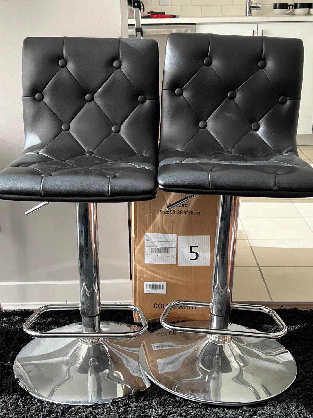 2 Black Bar Stools - Like New!