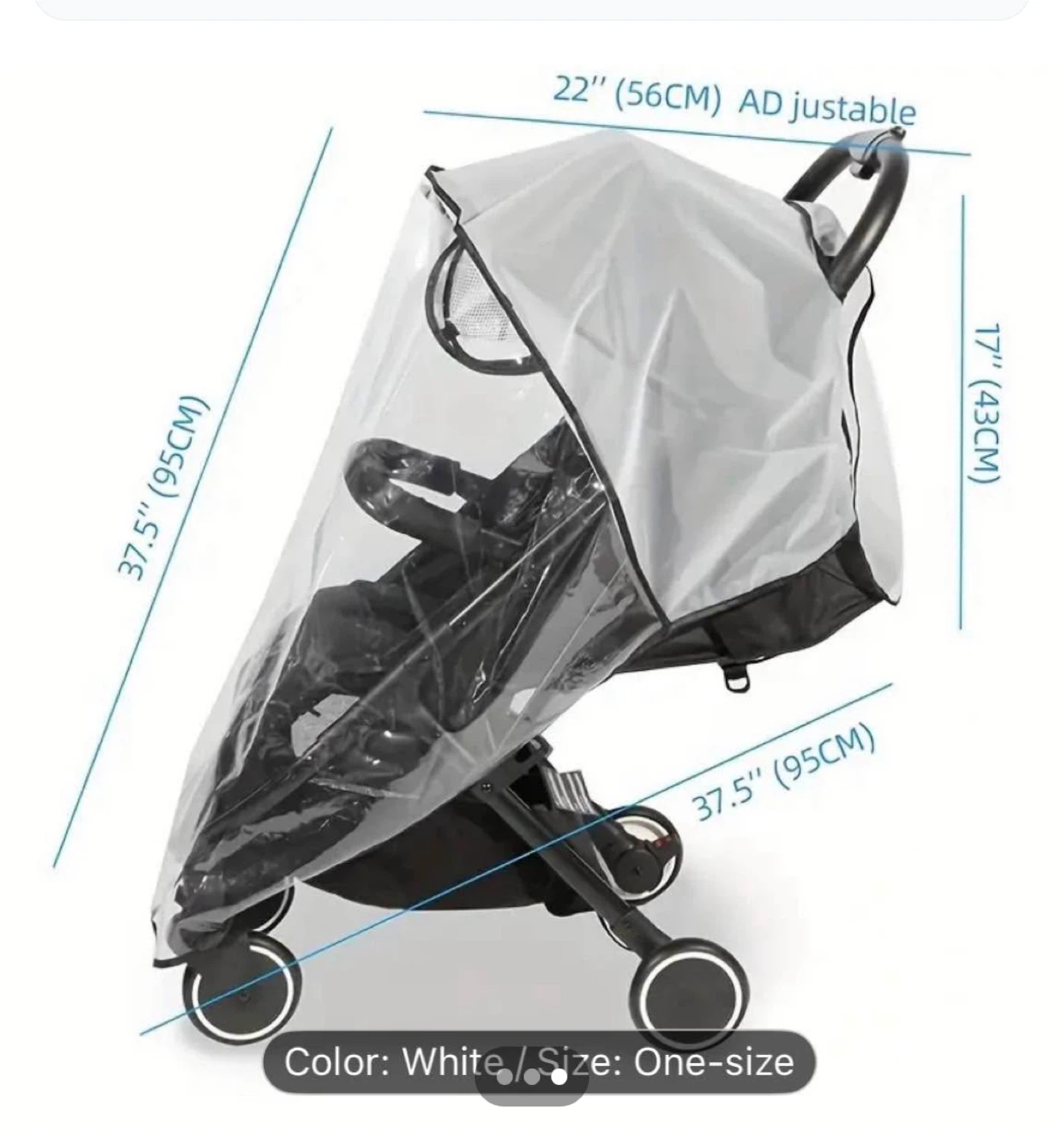 HKYLRAT Clear Stroller Rain Cover - Universal Fit - photo 2