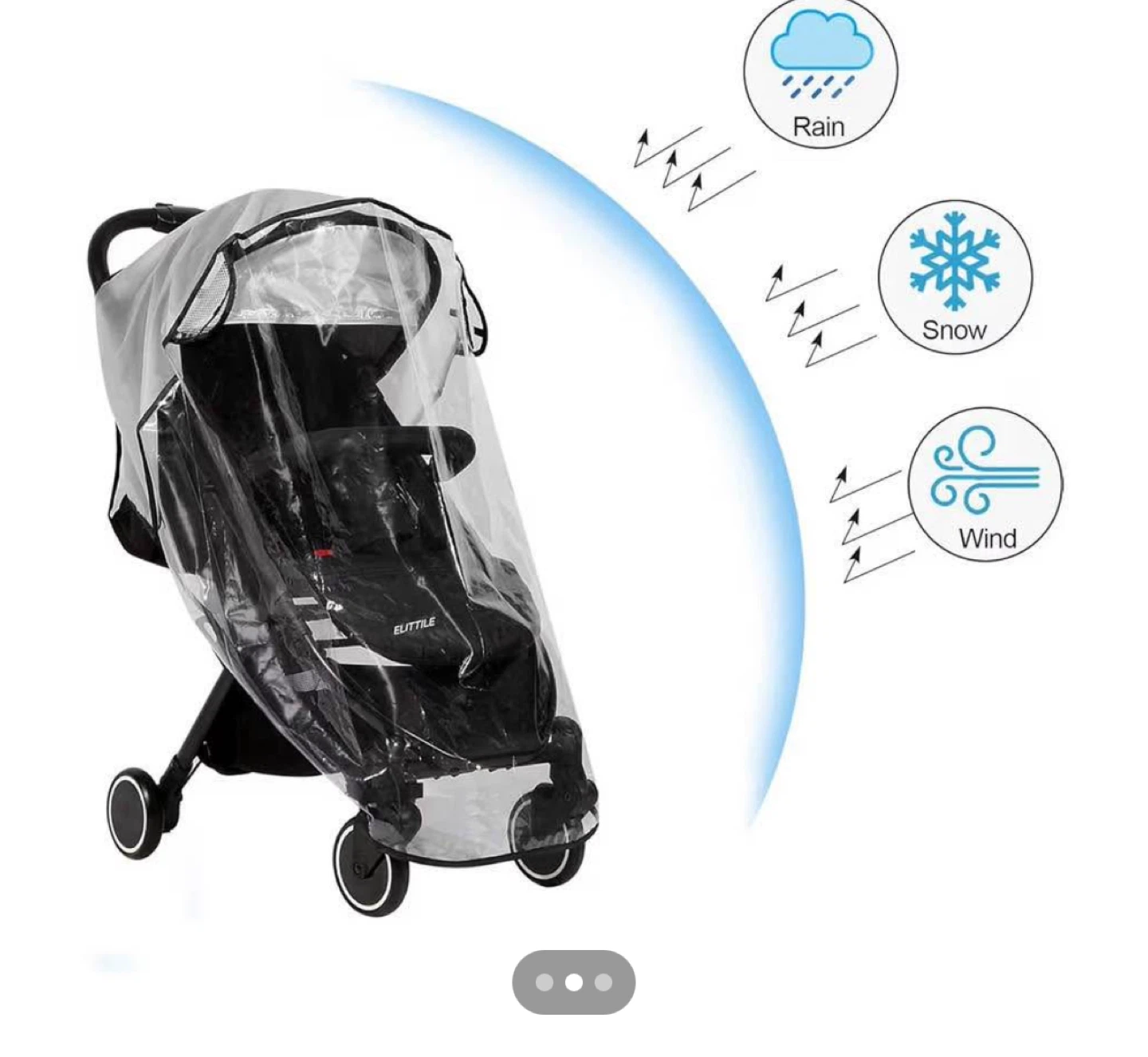 HKYLRAT Clear Stroller Rain Cover - Universal Fit - photo 3