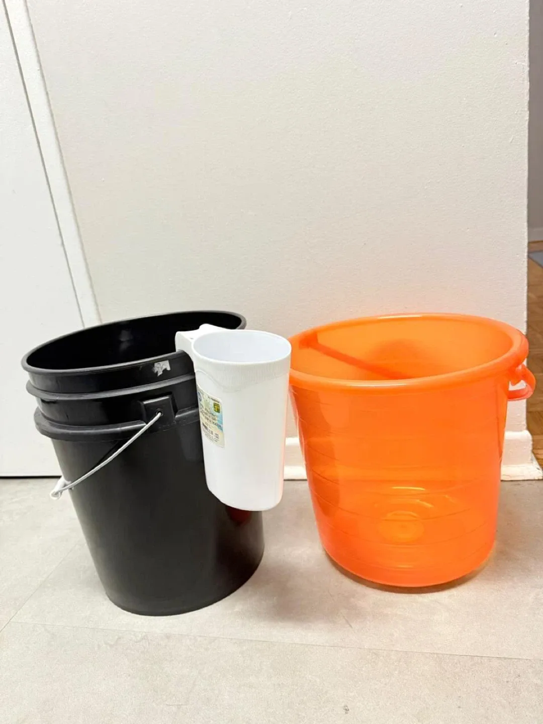 MOVING OUT SALE !! Buckets (Black & Orange) thumbnail