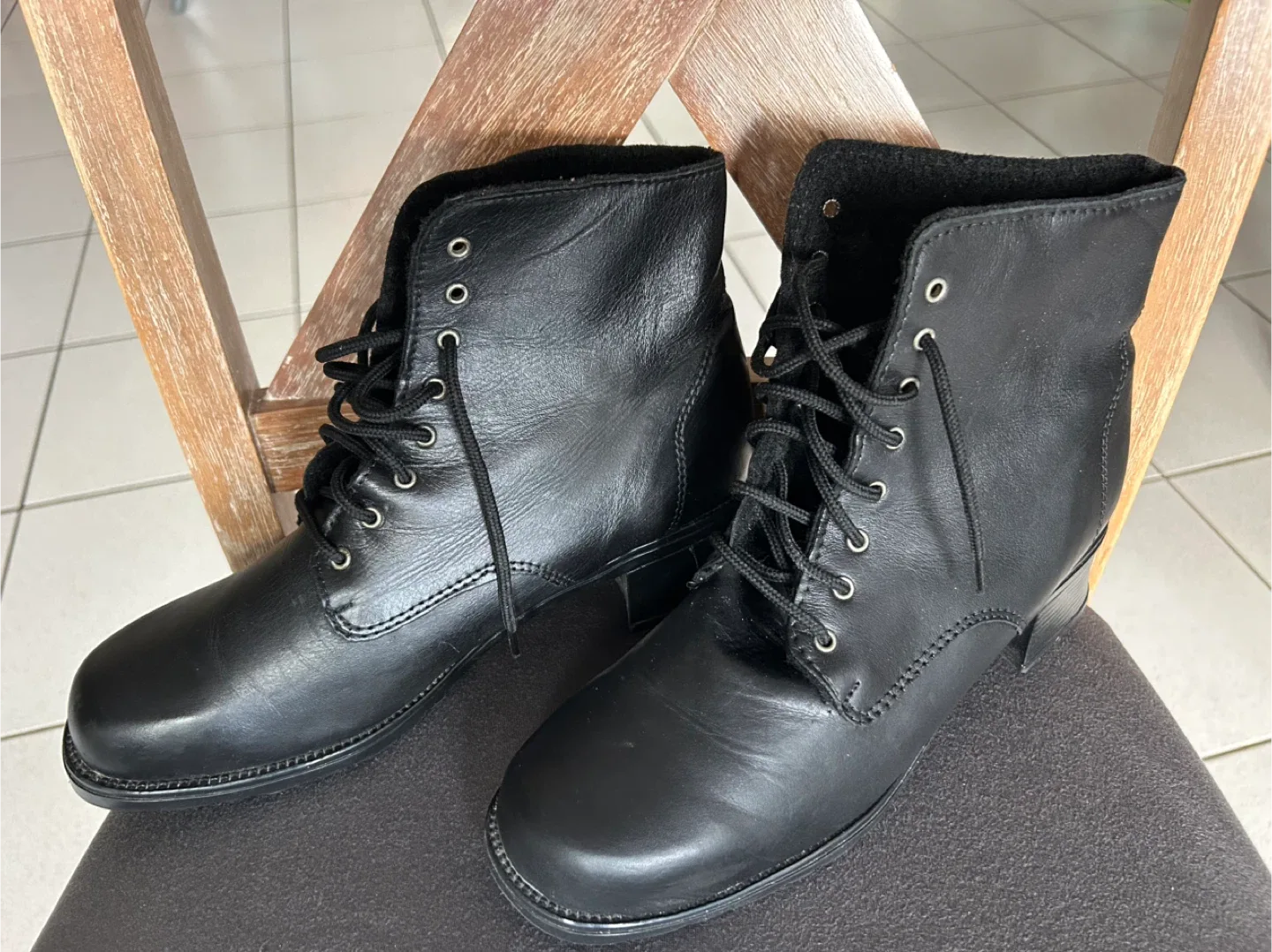 Jessica Black Lace-Up Boots - Size 10 image indicator(2)