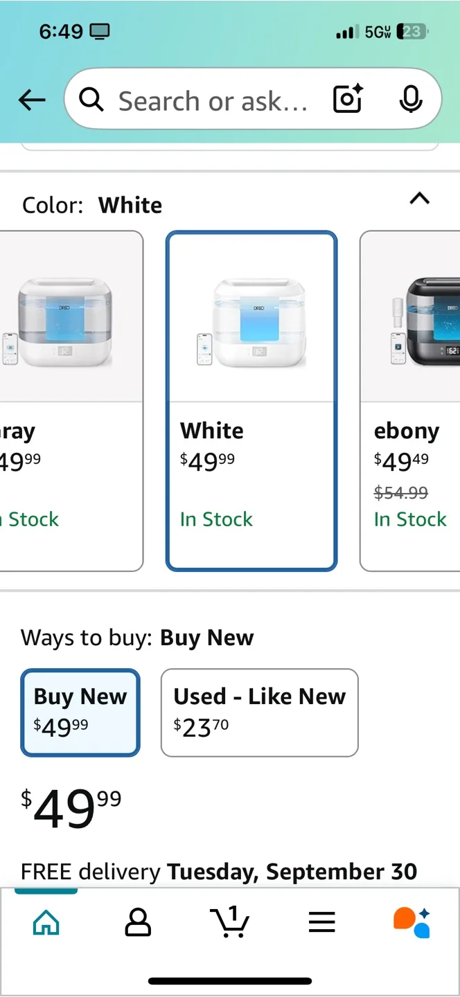 Dreo HM311S Humidifier - Cool Mist, White image indicator(5)