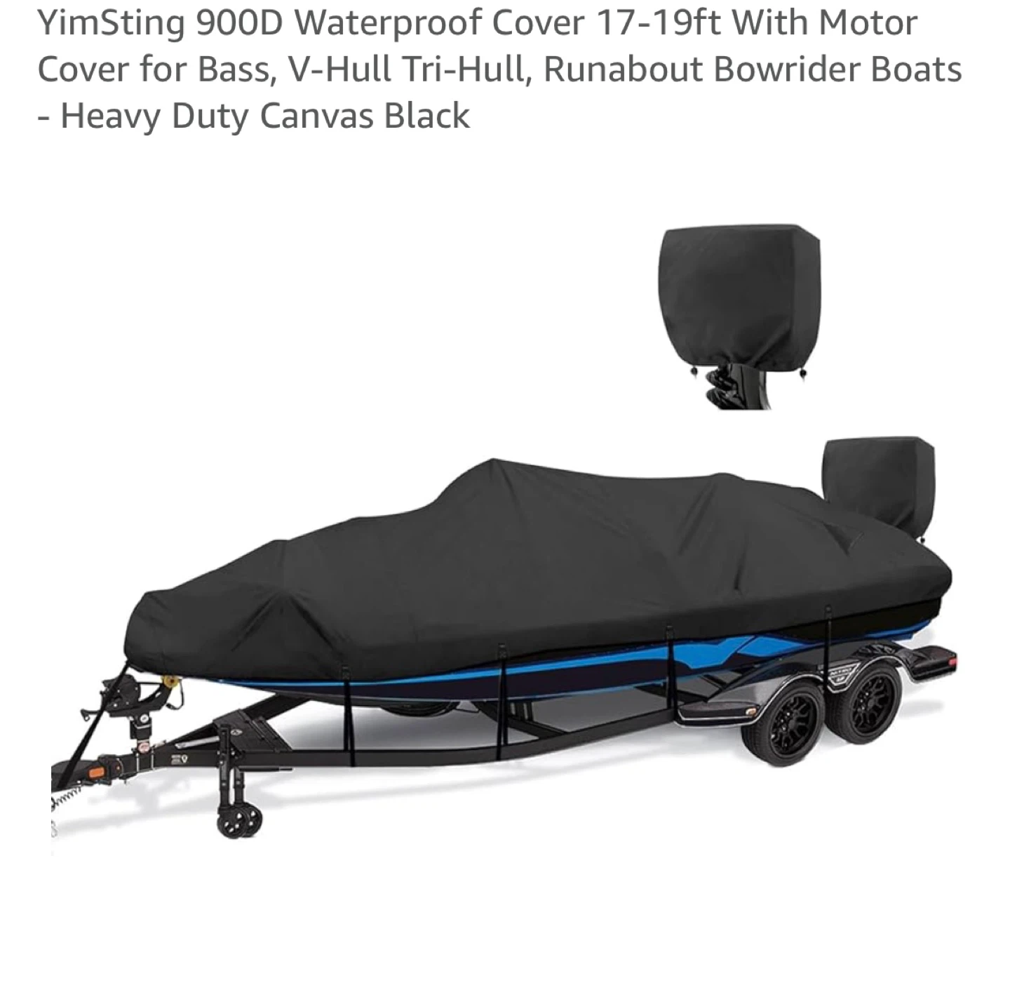 YimSting Boat Cover 17-19ft Black