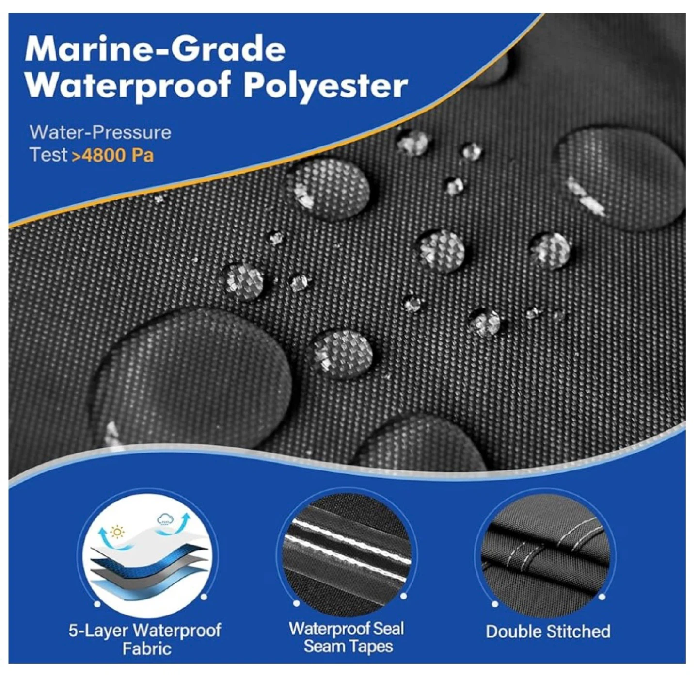 YimSting Boat Cover 17-19ft Black - photo 2