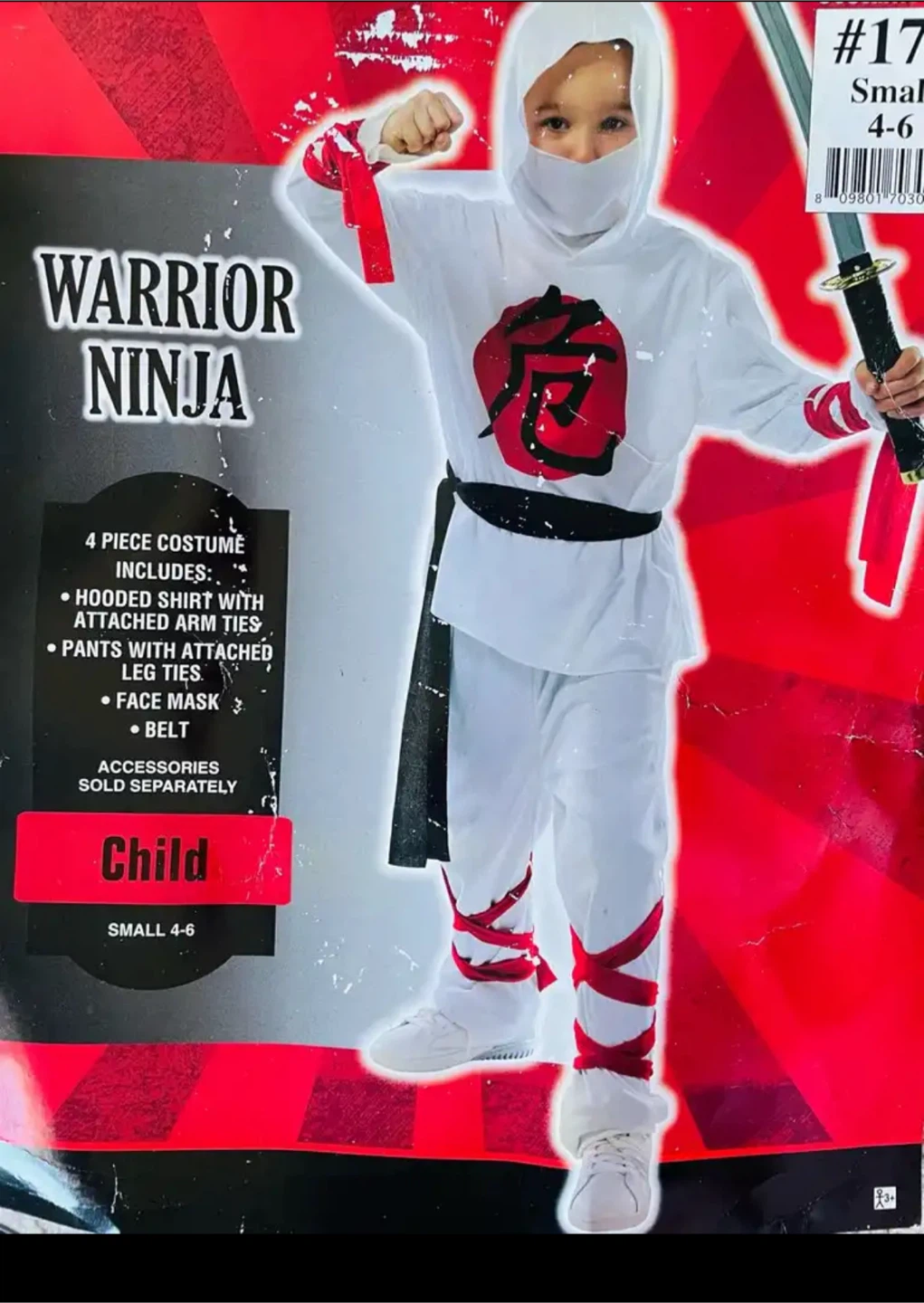 🥕Warrior Ninja Costume - Child Size 4-6