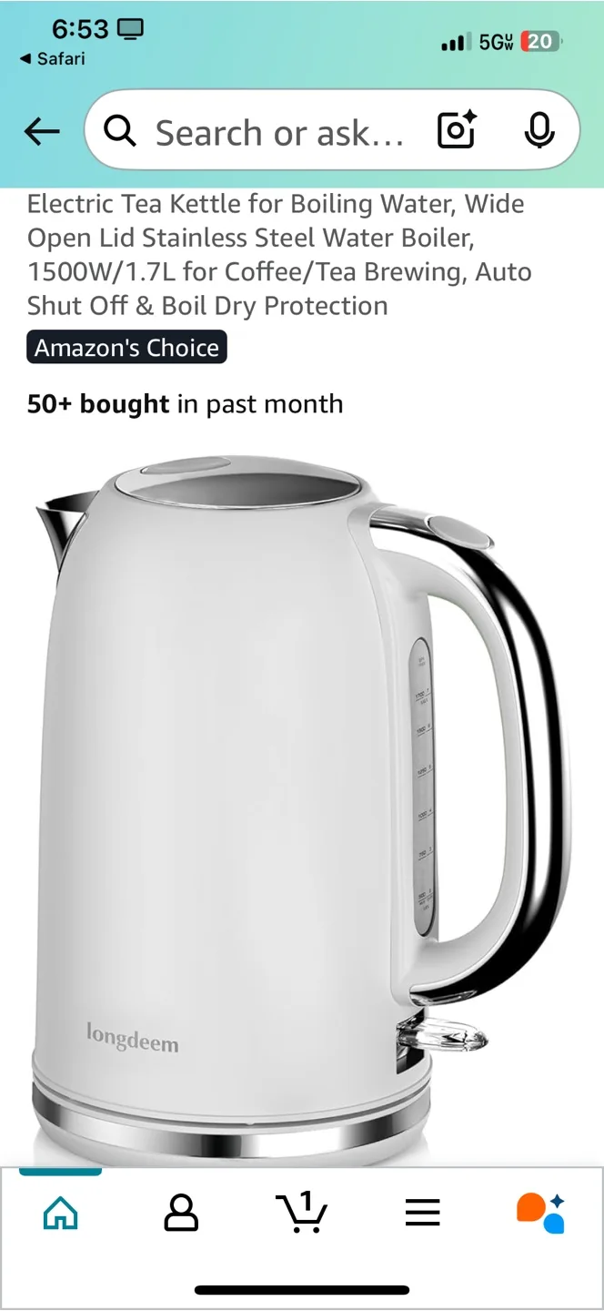 Longdeem Electric Kettle - White thumbnail
