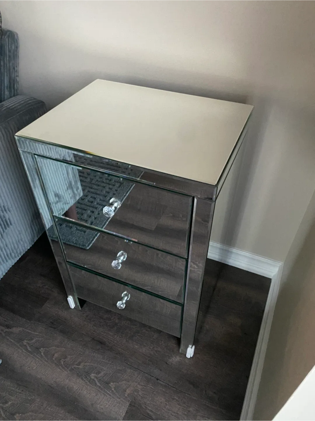 Mirrored 3-Drawer Nightstand image indicator(2)