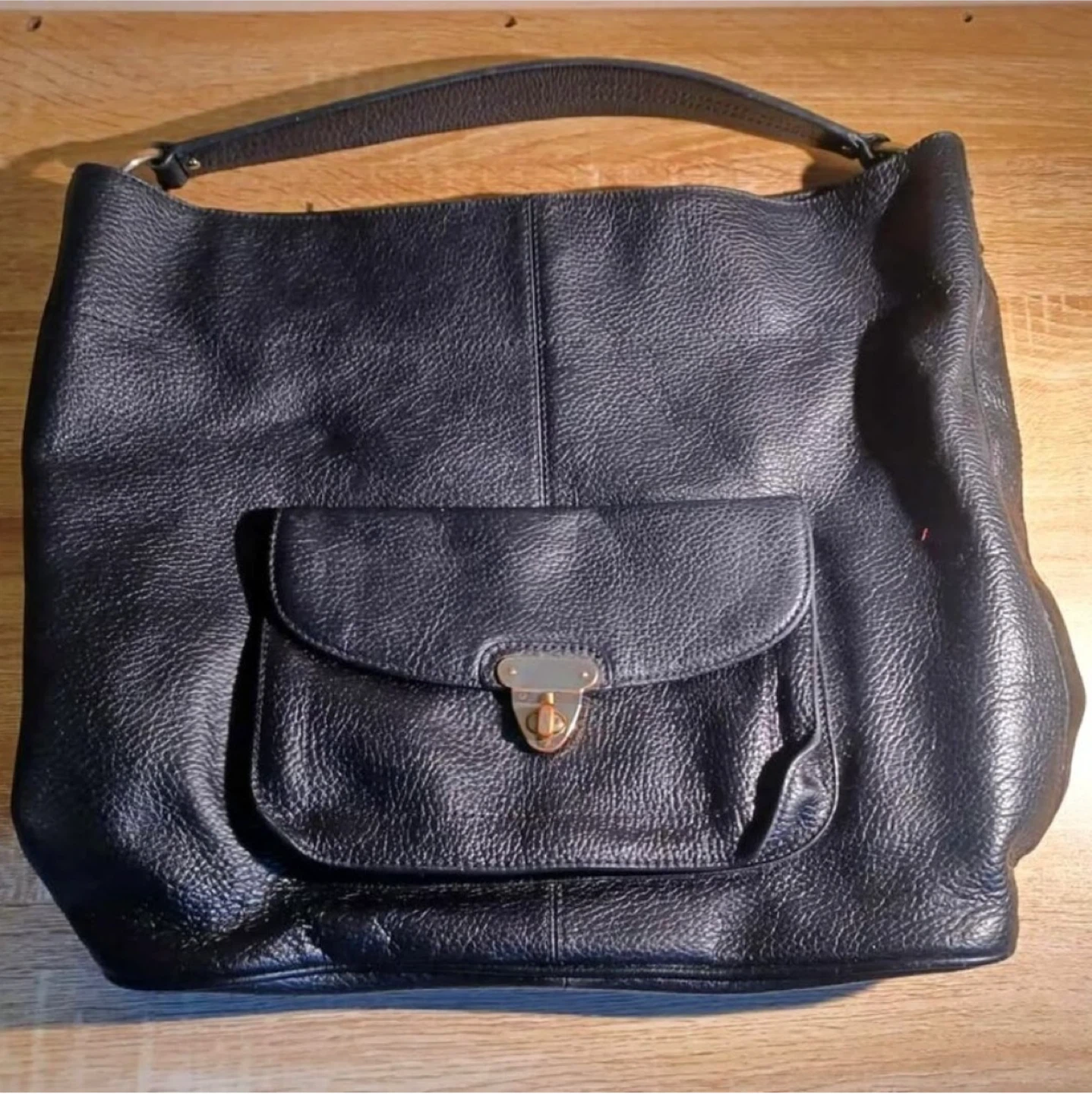 Banana Republic Black Genuine Leather Hobo Bag