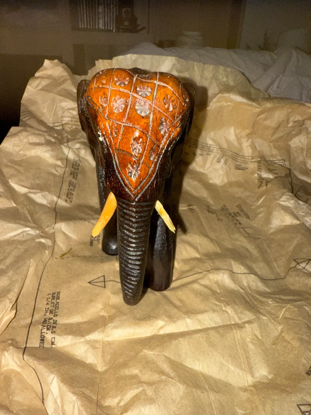 Wooden Carved Elephant Figurine image indicator(3)