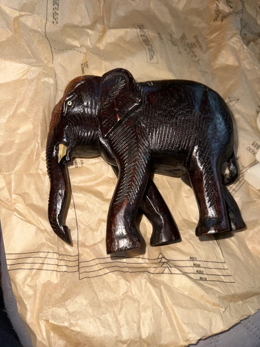 Wooden Carved Elephant Figurine image indicator(9)
