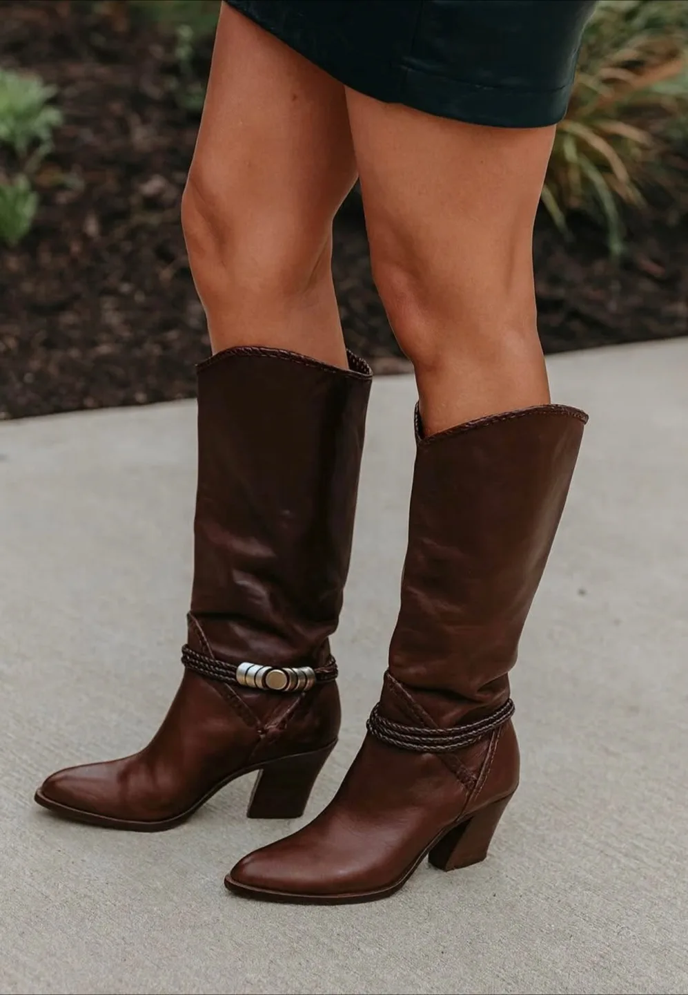 Brown Leather Cowboy Boots - Size 7 image indicator(6)