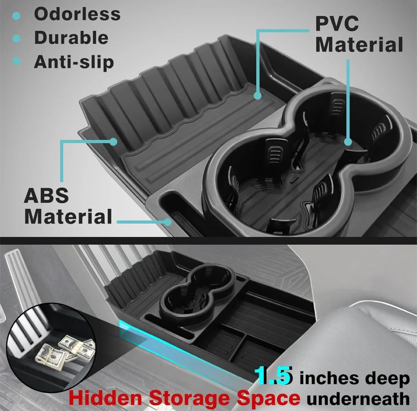 2024-2025 Tesla Cybertruck Front Centre Lower Console Organizer image indicator(6)