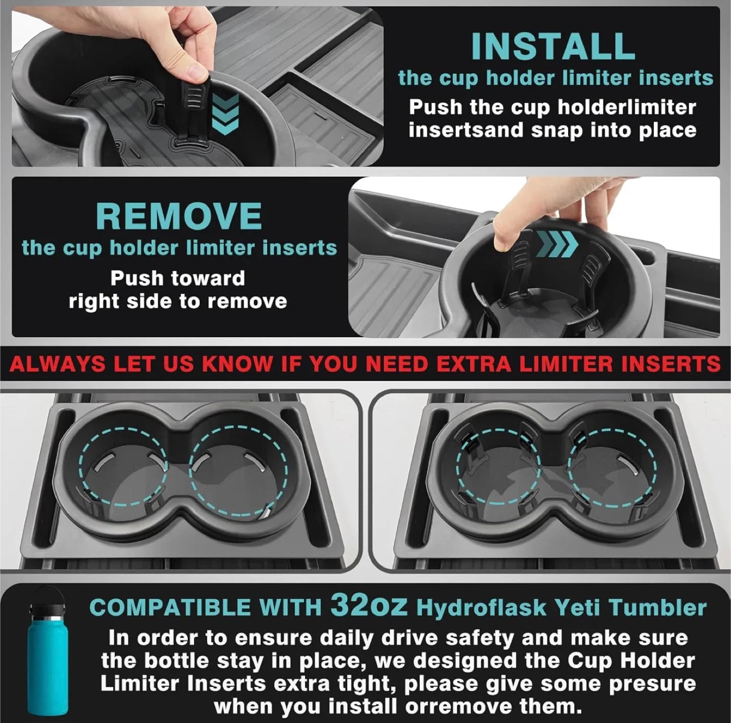 2024-2025 Tesla Cybertruck Front Centre Lower Console Organizer image indicator(7)