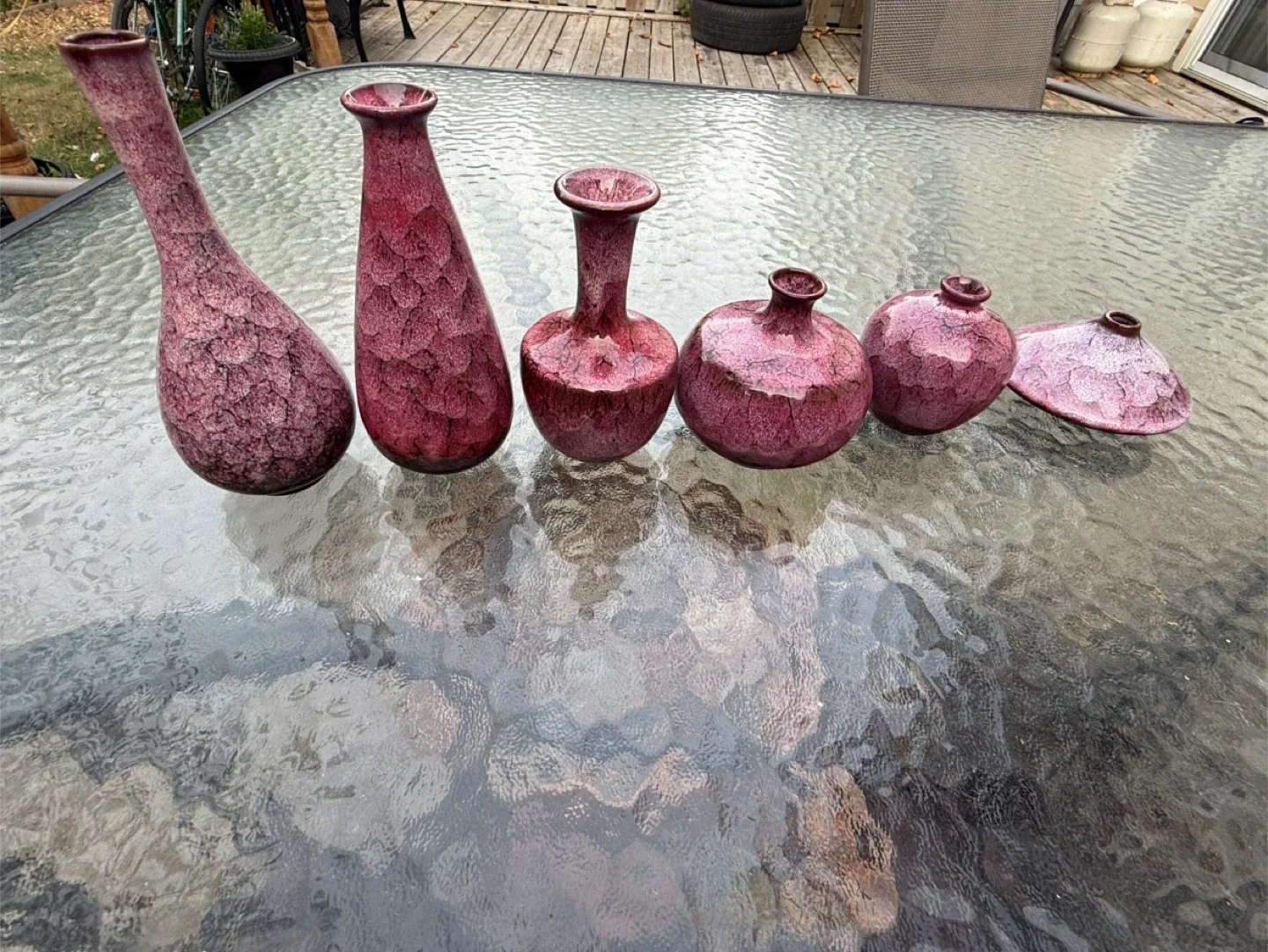 Set of 6 Decorative Burgundy Vases image indicator(2)