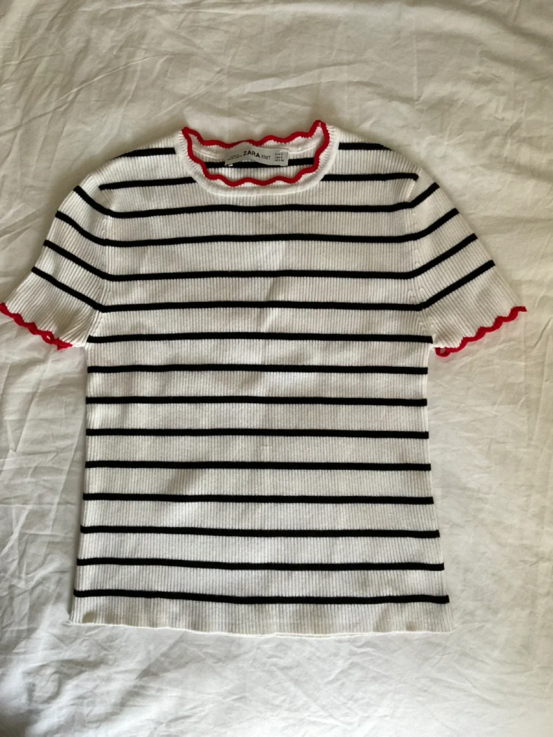 Zara Knit Striped Top - Size S thumbnail
