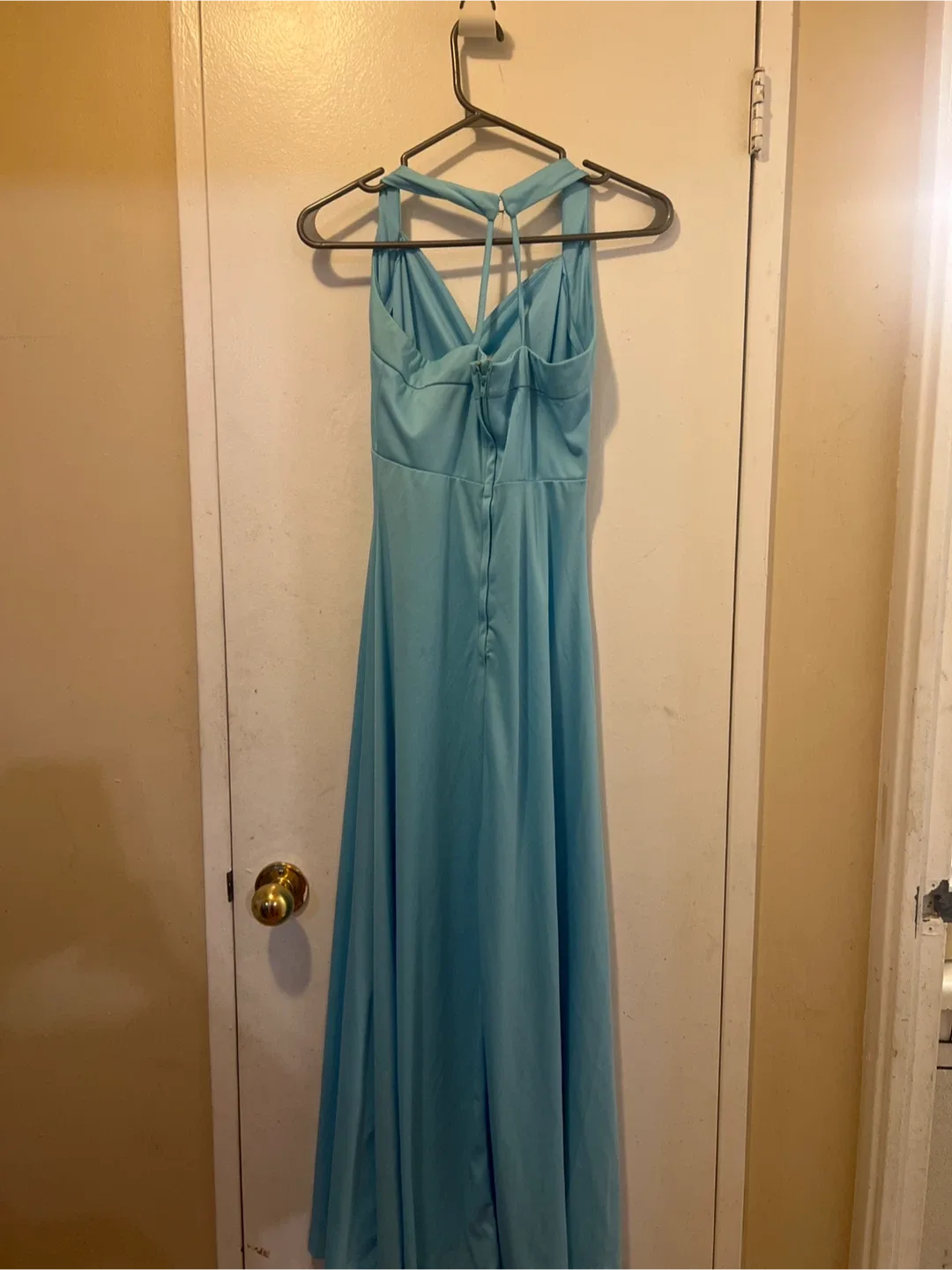 Light Blue Halter Maxi Dress image indicator(2)