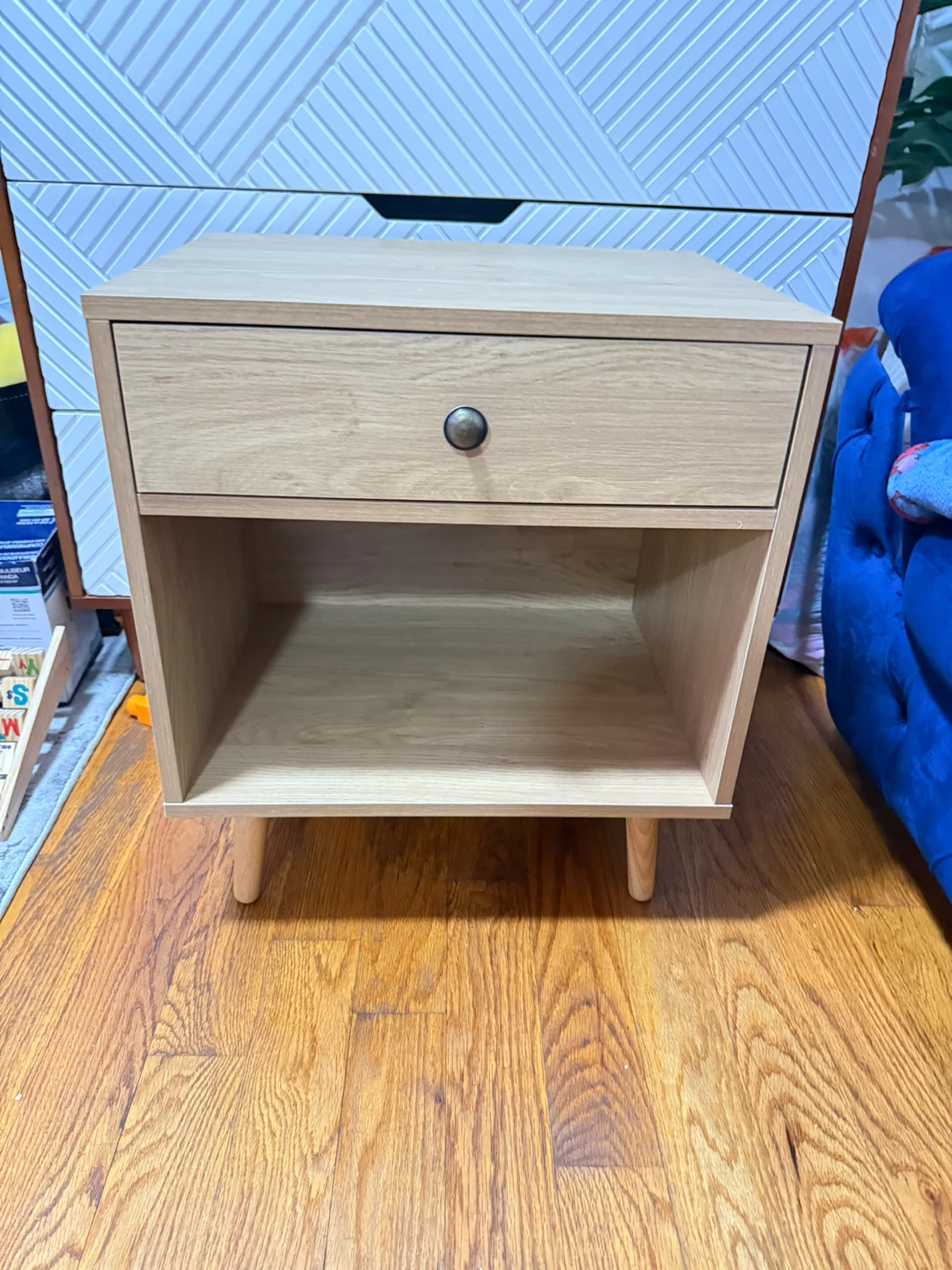 Wood Nightstand with Drawer