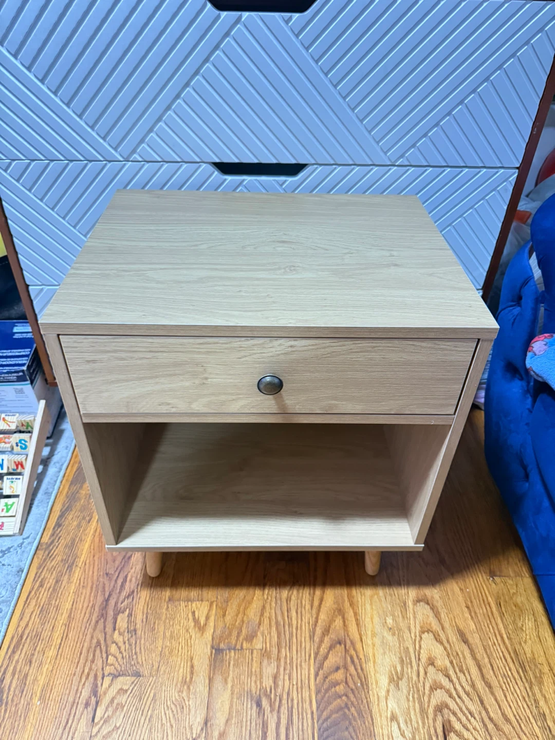Wood Nightstand with Drawer - photo 2