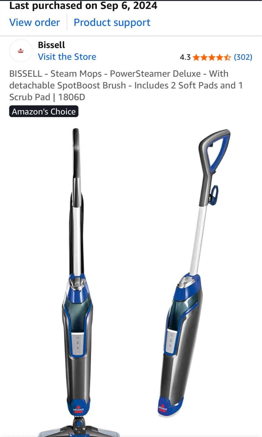 Bissell PowerSteamer Deluxe Steam Mop 1806D