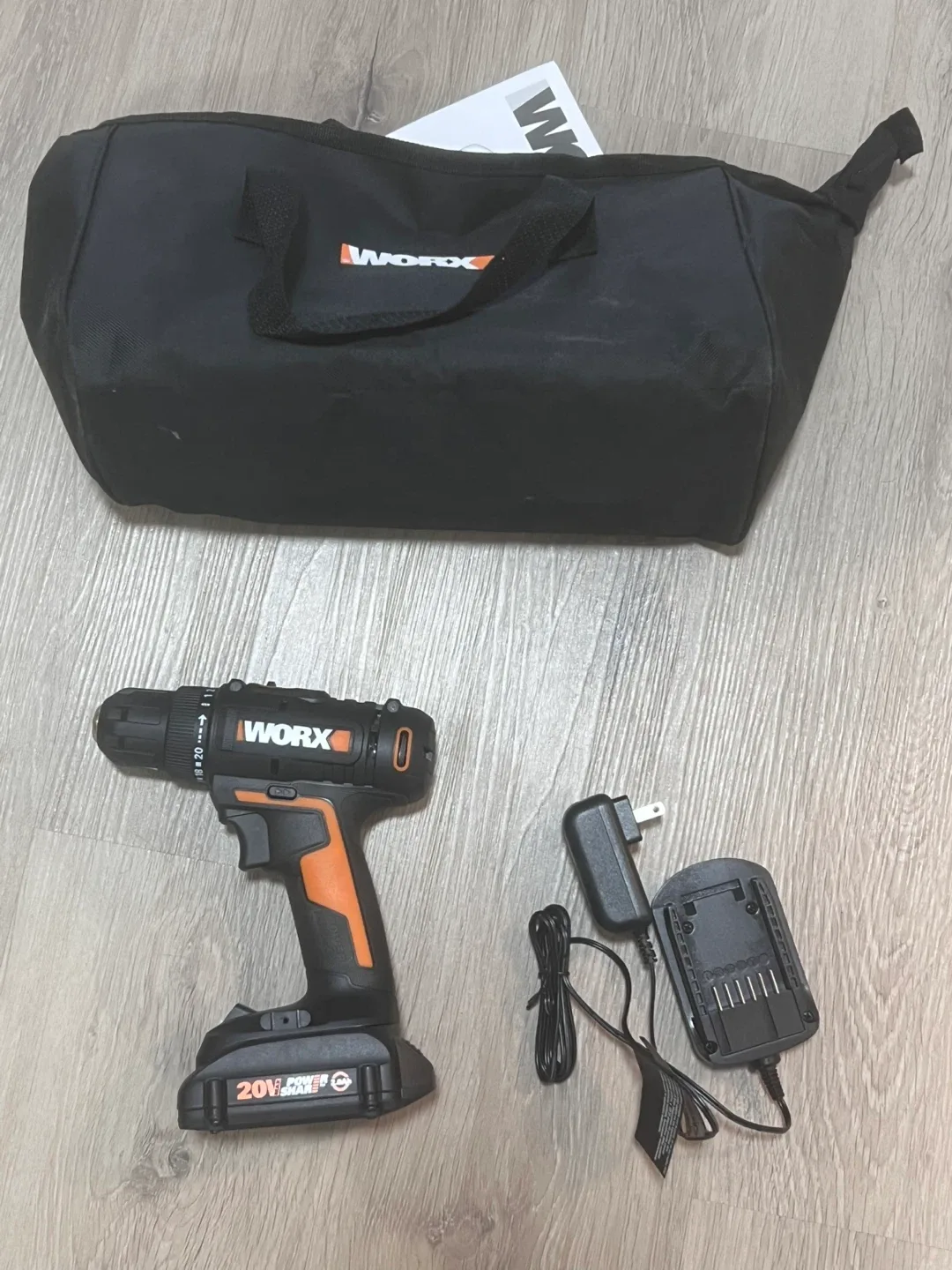 WORX 20V Power Share Drill/Driver Kit - needs battery. image indicator(2)