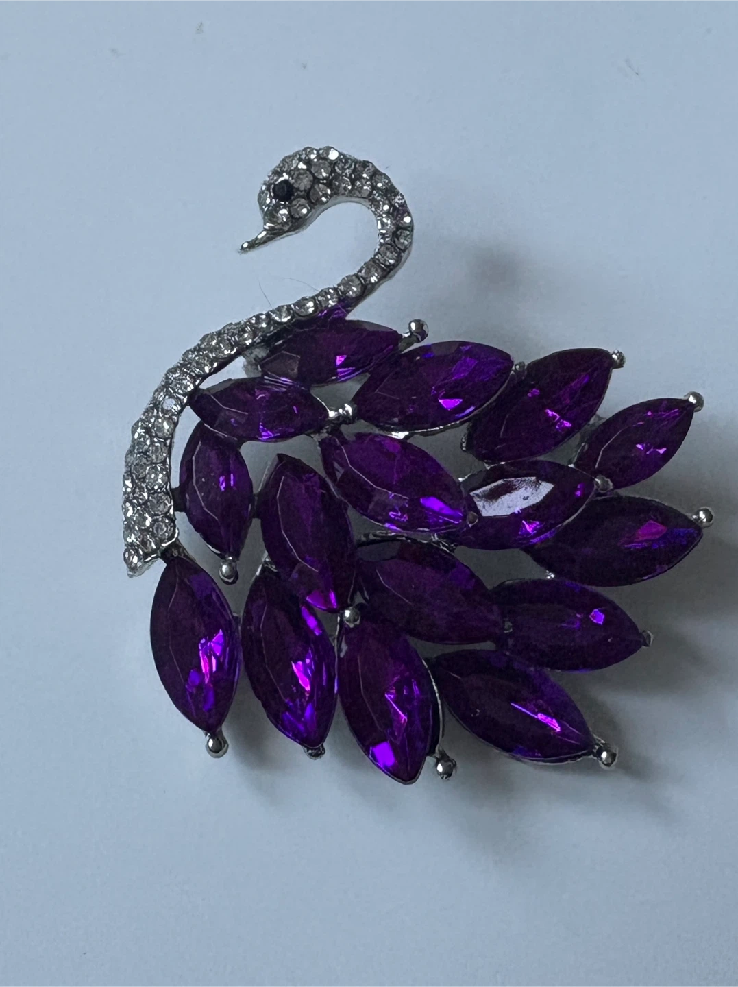 Gorgeous Swan Brooch, Purple - photo 2