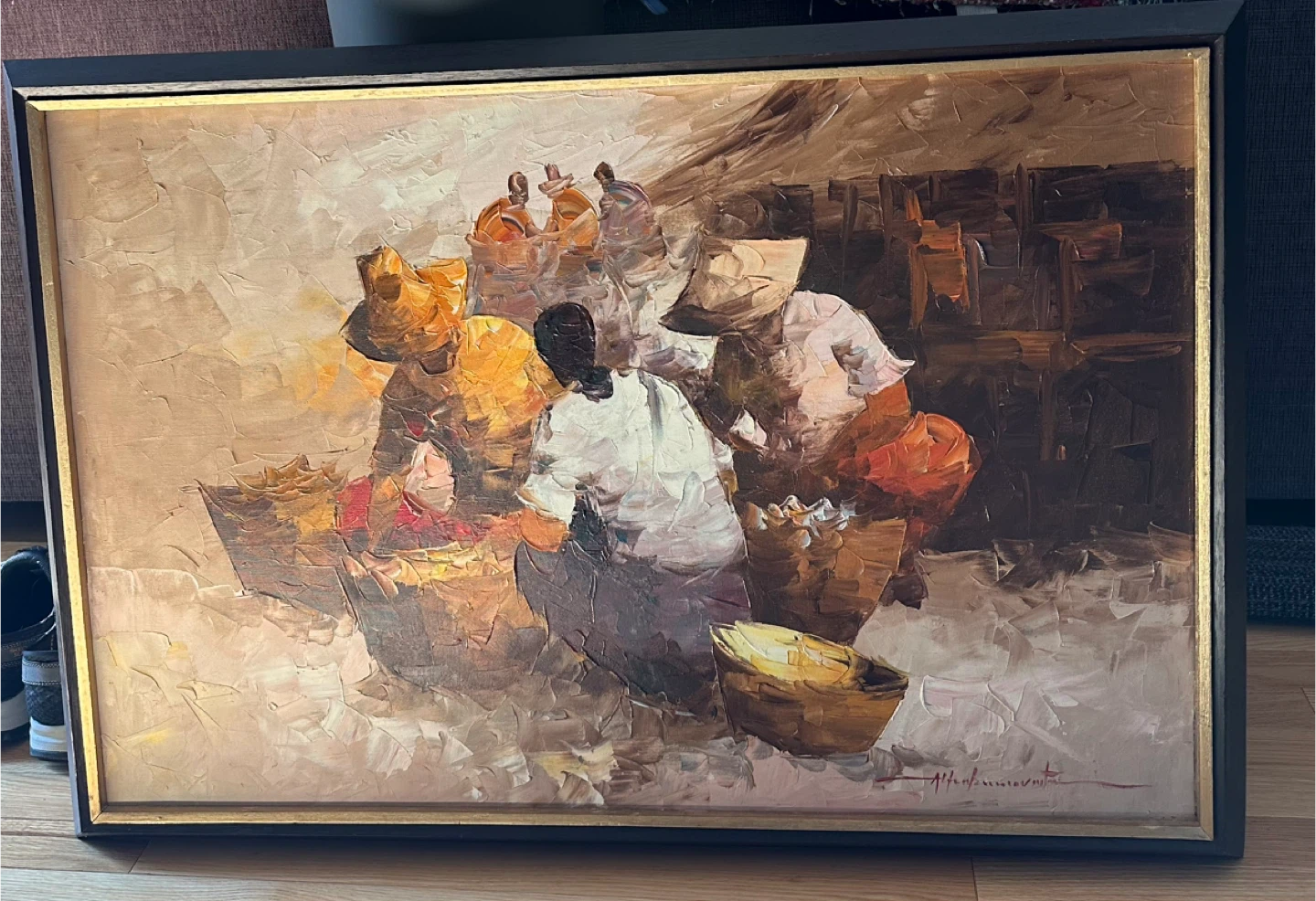 Large Alfredo Buenaventura Original Oil Painting in MCM frame