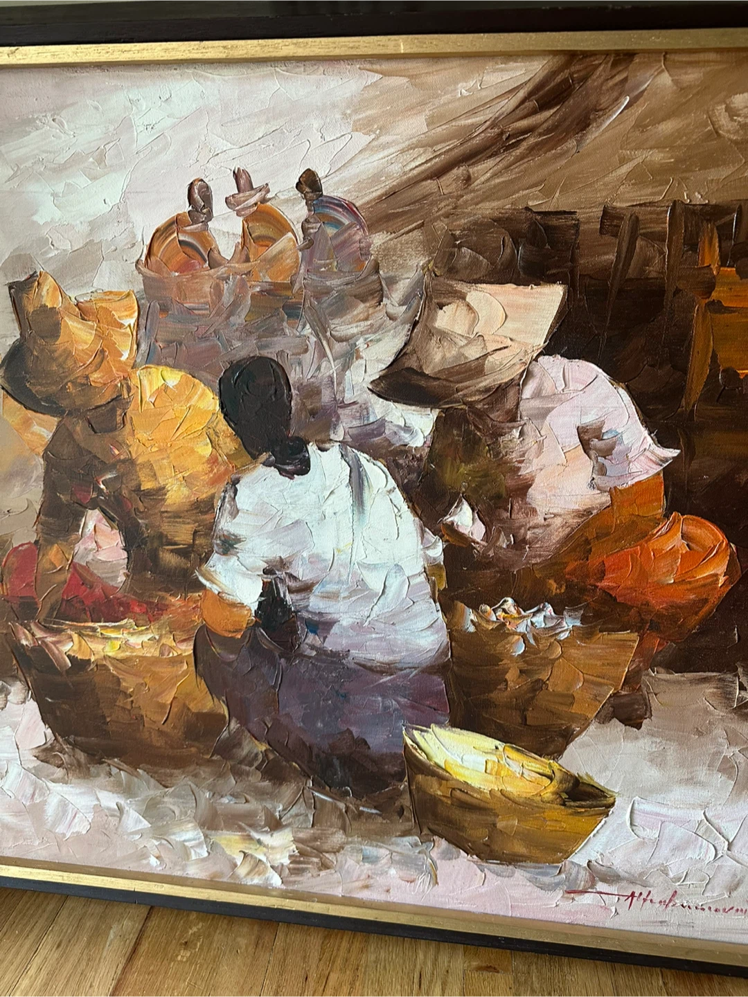 Large Alfredo Buenaventura Original Oil Painting in MCM frame - photo 2