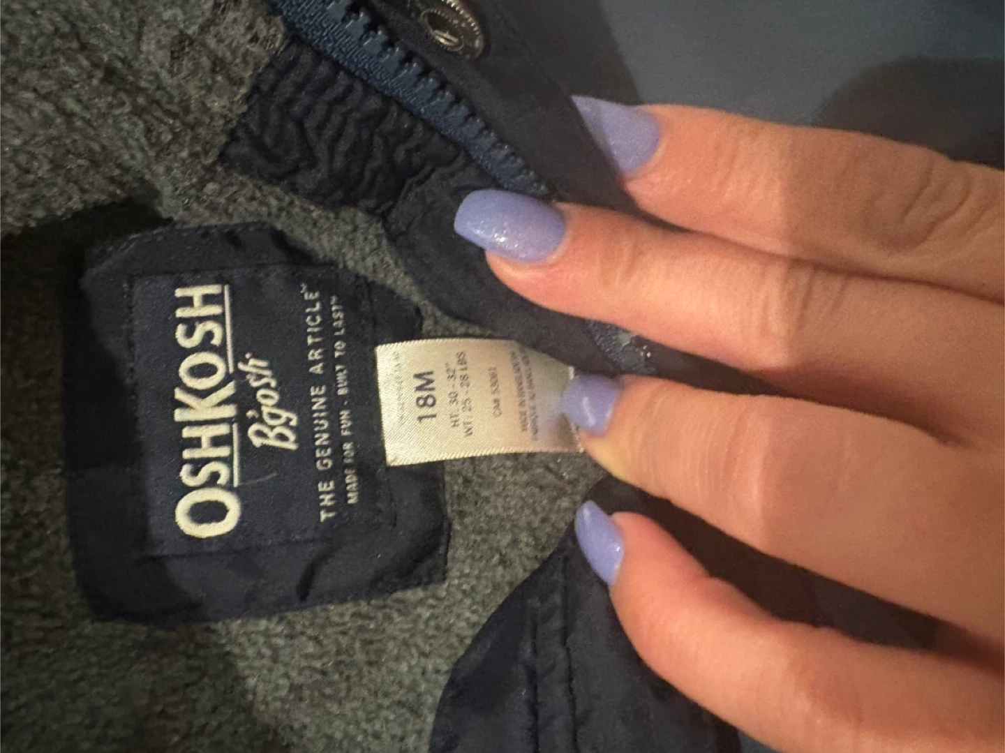 OshKosh Bgosh 18M Jacket - Blue, Grey - photo 2