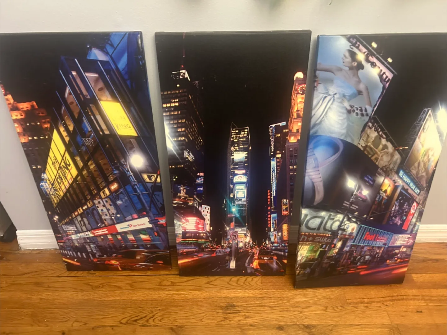 Times Square Canvas Wall Art - 3 Panels