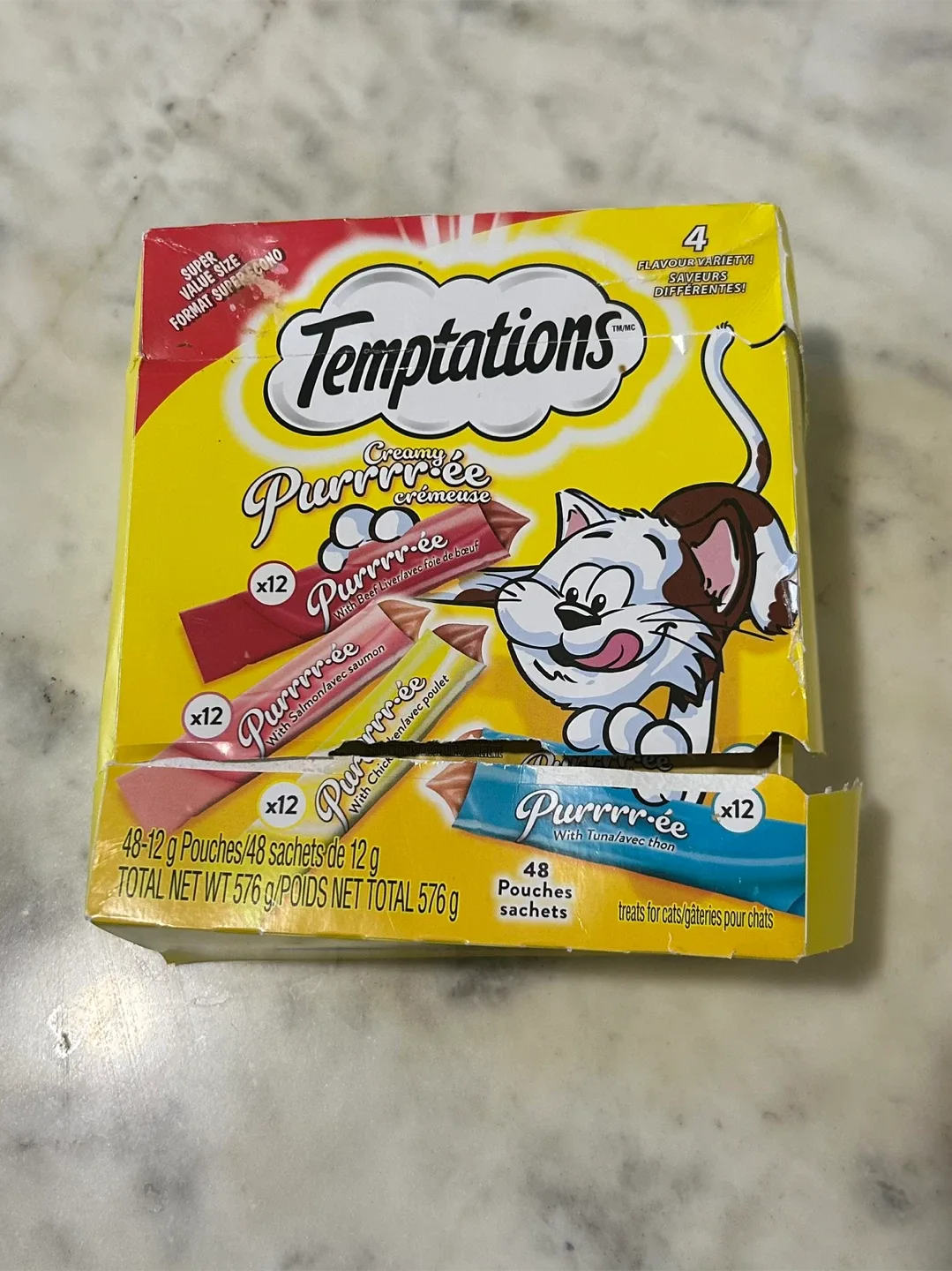 Temptations Purrr-ee Cat Treats 48 Pouches thumbnail