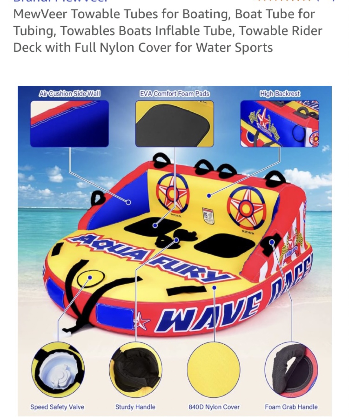 Aqua Fury Towable Tube - brand new (never used) - photo 2