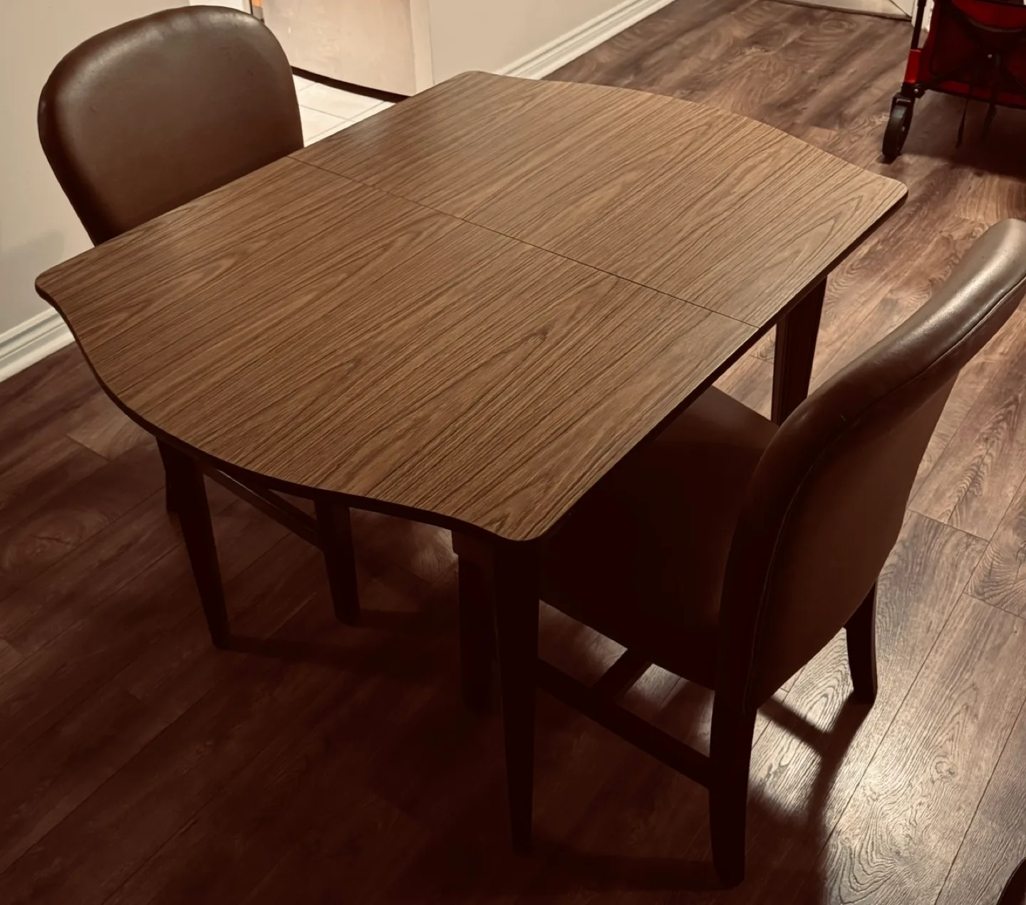 Dining Table with Extension Leaf and Two Chairs thumbnail