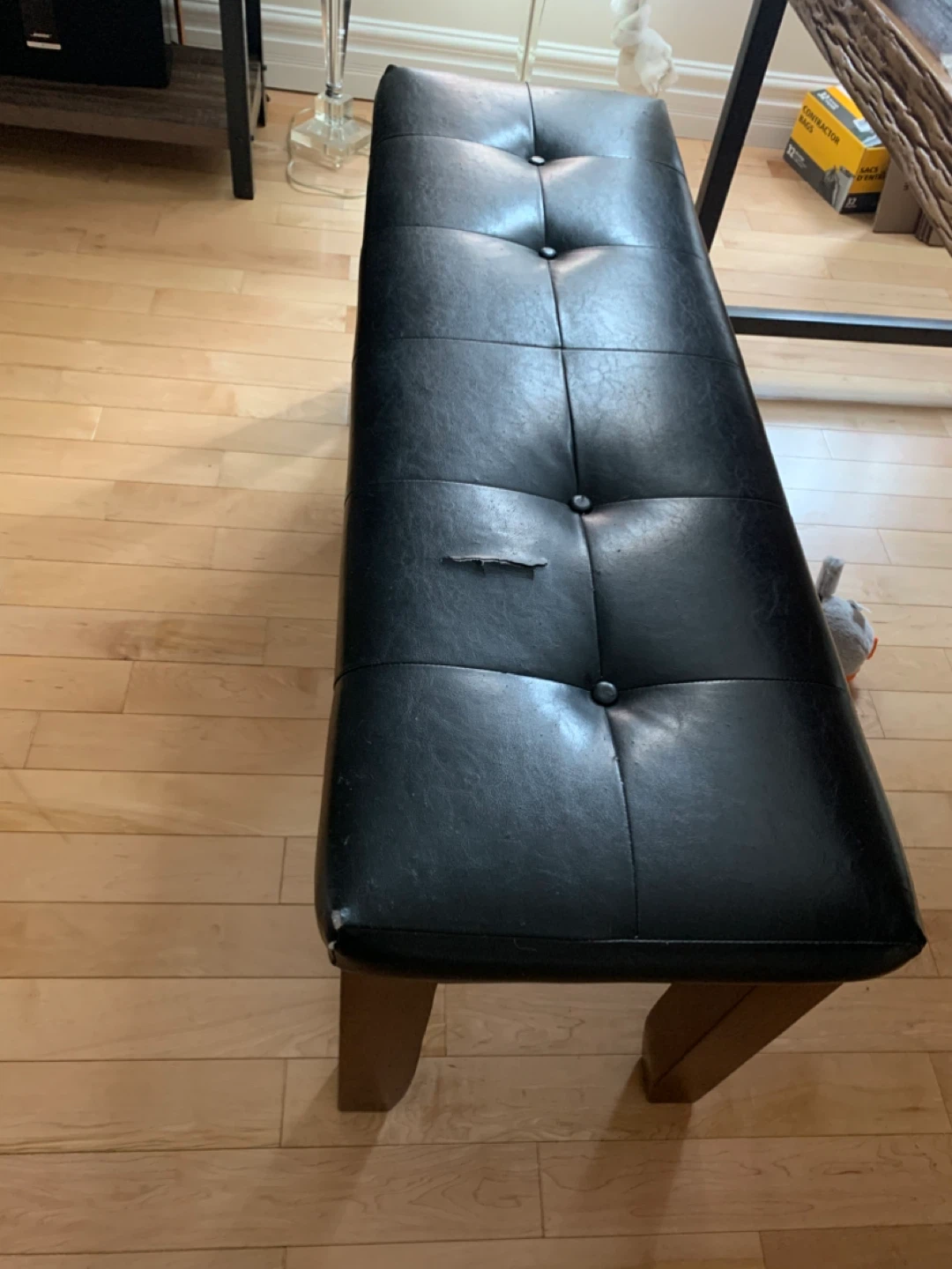 Black Tufted Bench